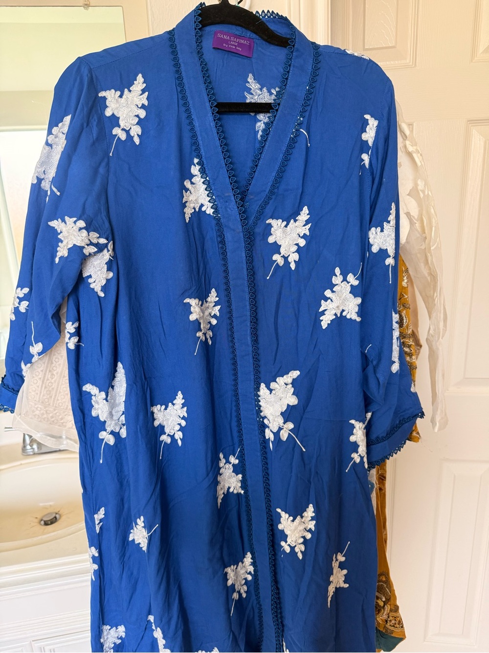 Sana Safinaz Royal Blue Embroidered shirt